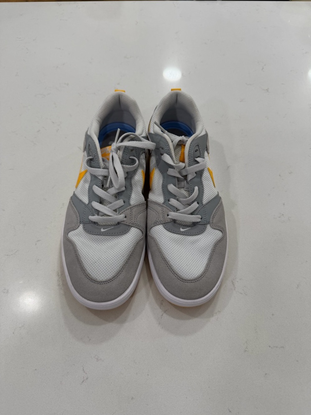 Nike White and Blue Sneaker Interior Detail